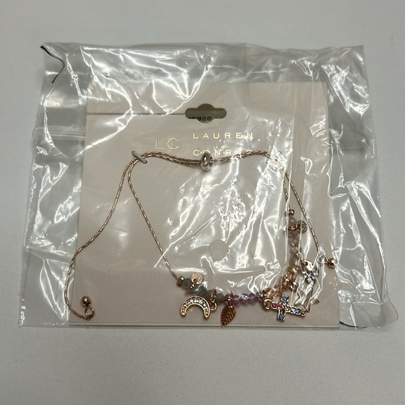 Lauren Conrad Charm Bracelet/Anklet In Rose Gold. Adjustable. New - Picture 8 of 8
